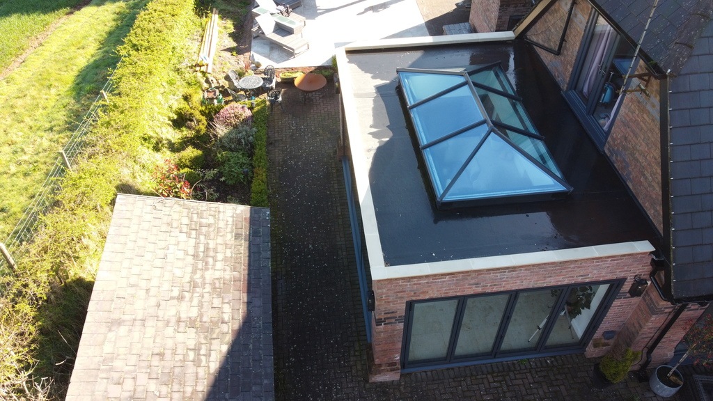 ClearSky roof lantern installed on a flat conservatory roof